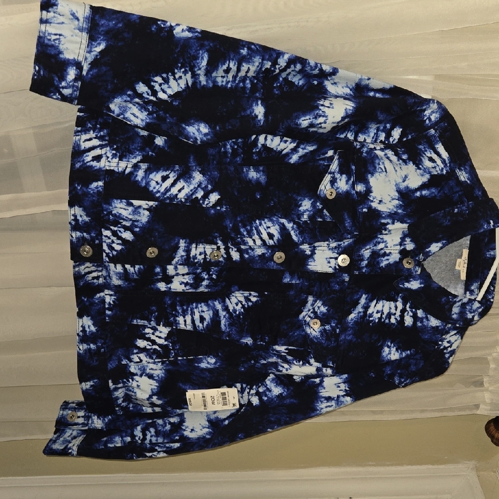 Blue and White Tie-Dye Jacket